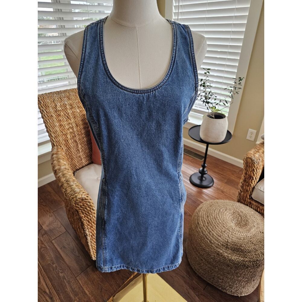 Jordache 90s Denim Shift Dress Women's Size 7/8 USA Vintage